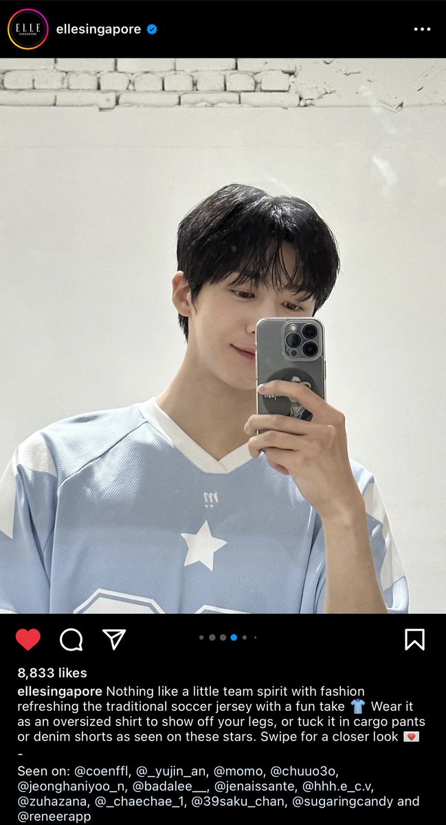 Elle Singapore featured Monsta X Hyungwon & other idols wearing soccer themed outfits⚽️ Check out the selcas for your fashion inspiration instagram.com/p/CzscZ_Irt8r/… #HYUNGWON_IG #형원 #HYUNGWON @OfficialMonstaX