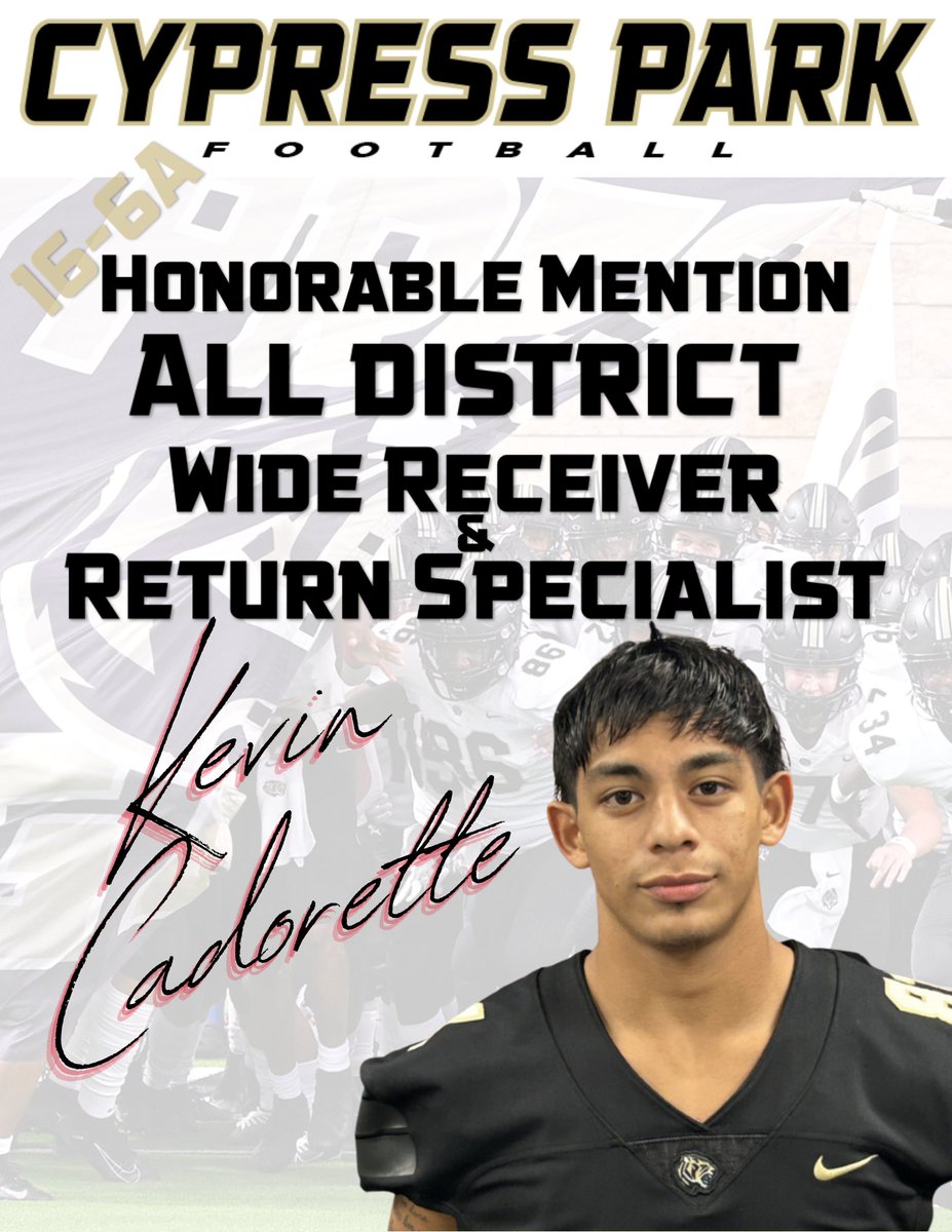 Congratulations Kevin!
<a href="/CyParkAthletics/">Cy Park Athletics</a> <a href="/CypressParkHS/">Cypress Park HS</a>
#RiseUp