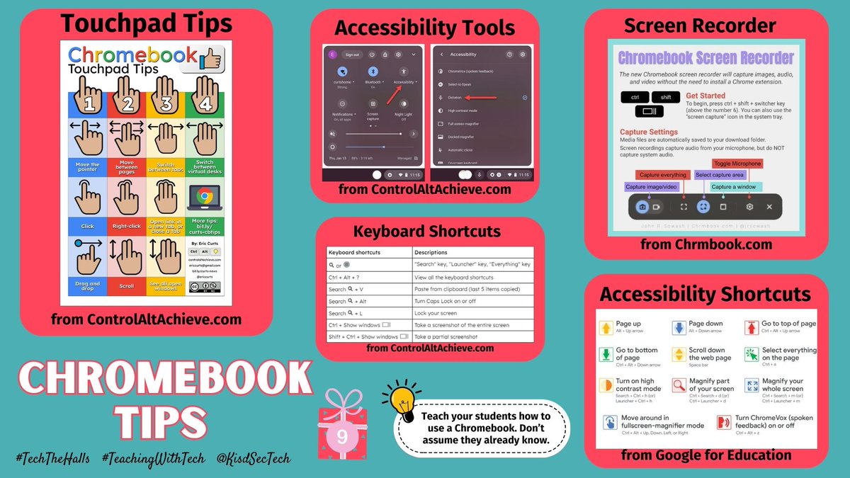 kisdsectech's tweet photo. 🎅📅Day 9: 📚 Student Chromebook Tips 🖥️ For more insights, check out @EricCurts at https://t.co/5UmaprZg61 , stay updated with @GoogleForEdu, and @jrsowash from https://t.co/S6AaGt2BZF #TechTheHalls #TeachingWithTech https://t.co/iTUIrXCLWT https://t.co/1tDdlP4sjf