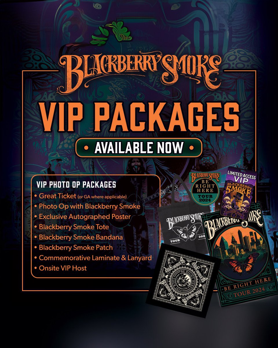 All shows for our Be Right Here Tour 2024 are now on sale! We're looking forward to getting out on the road and seeing all our brothers and sisters next year.

Come join us! Get your tickets now at blackberrysmoke.com/pages/tour

#blackberrysmoke #berighthere