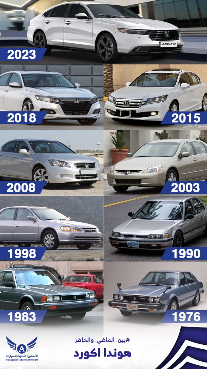 #بين_الماضي_والحاضر #هوندا #اكورد بموديلاتها المختلفة ✨

عرضت شركة هوندا العديد من التصميمات المختلفة لسيارة الأكورد. وفي الجيل الحديث من هذه السيارة اختارت هوندا تغيير التصميم وتزيد من حجم السيارة وتضيف التعديلات عليها

#ساعه_استجابه #عبدالرحمن_السديس #IsraelIsATerrorist