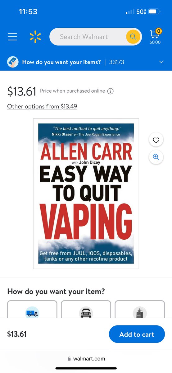 Randazzle88's tweet photo. @vvitchymama I bought this on audio and haven’t had a single urge to vape since finishing. A couple of my friends also read and quit https://t.co/6QaCNWz0xX