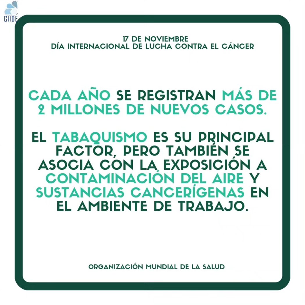 GIIDEcuador's tweet photo. #GIIDEinforma
Este 17 de noviembre, reconocemos q algunos tipos de cáncer están relacionados con el consumo de drogas, como el tabaco.
Alentamos a informarse sobre medidas para reducir el daño en usuarios adultos y a trabajar en formas de prevenirlo en niños, niñas y adolescentes https://t.co/kDTQCHdITS