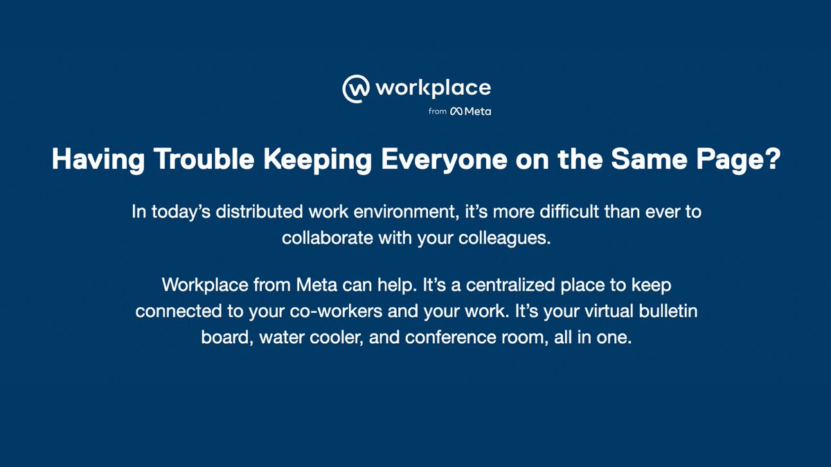 Workplace from @Meta provides everything your #nonprofit needs to communicate and collaborate, offering messaging, video chat, live video streaming, events, groups, a news feed, and more. Available to eligible #NonprofitOrganizations at no cost: spr.ly/6010uIqFe #NPTech