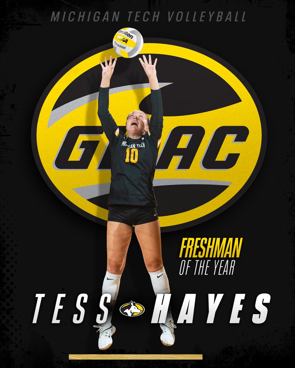 Tess Hayes is the GLIAC Freshman of the Year and was also named to the All-GLIAC Second Team. 📝michigantechhuskies.com/sports/wvball/… #mtuwvb #FollowTheHuskies