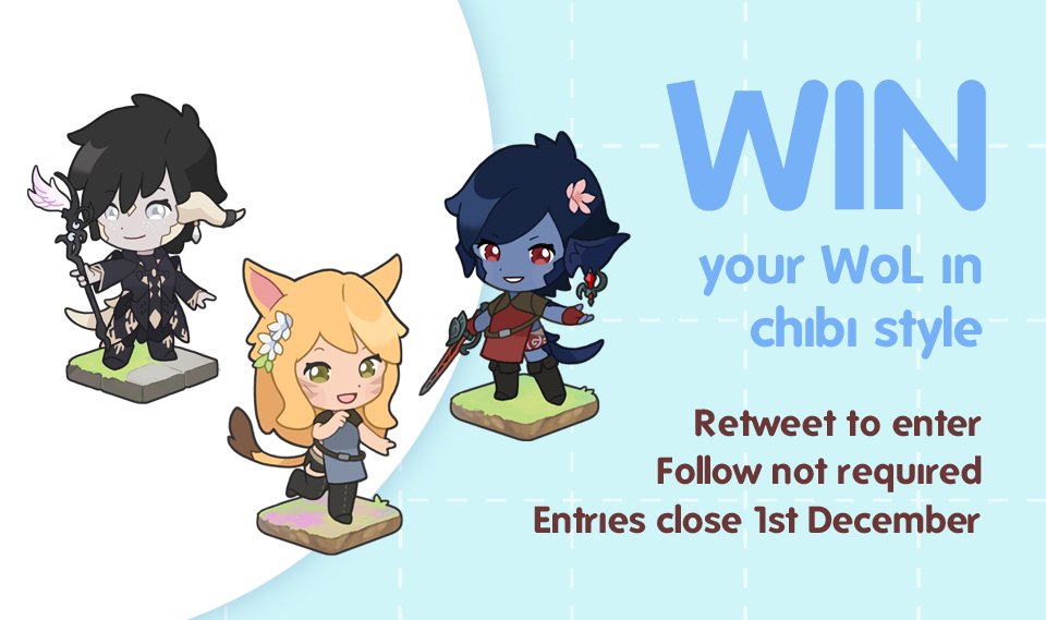 thaliaksname's tweet image. I just finished a big piece, so I'm treating myself to a giveaway! Win a drawing of your #FFXIV WoL in this chibi style. ❤️

- Retweet to enter - two winners will be chosen! 🔁
- Follows aren't required
- Entries close 1st December! 🗓️