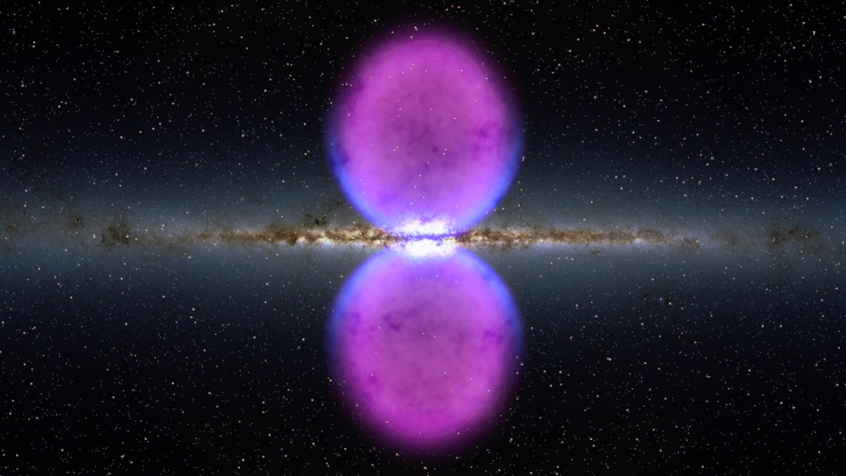 PNASNews's tweet photo. #FermiBubbles are bursting from our galaxy, yet their origins remain a mystery. A PNAS Core Concept piece: https://t.co/czsb9DercR #eROSITA #astronomy #MilkyWay #NASA #ActiveGalacticNuclei https://t.co/zAeZtFOgAn
