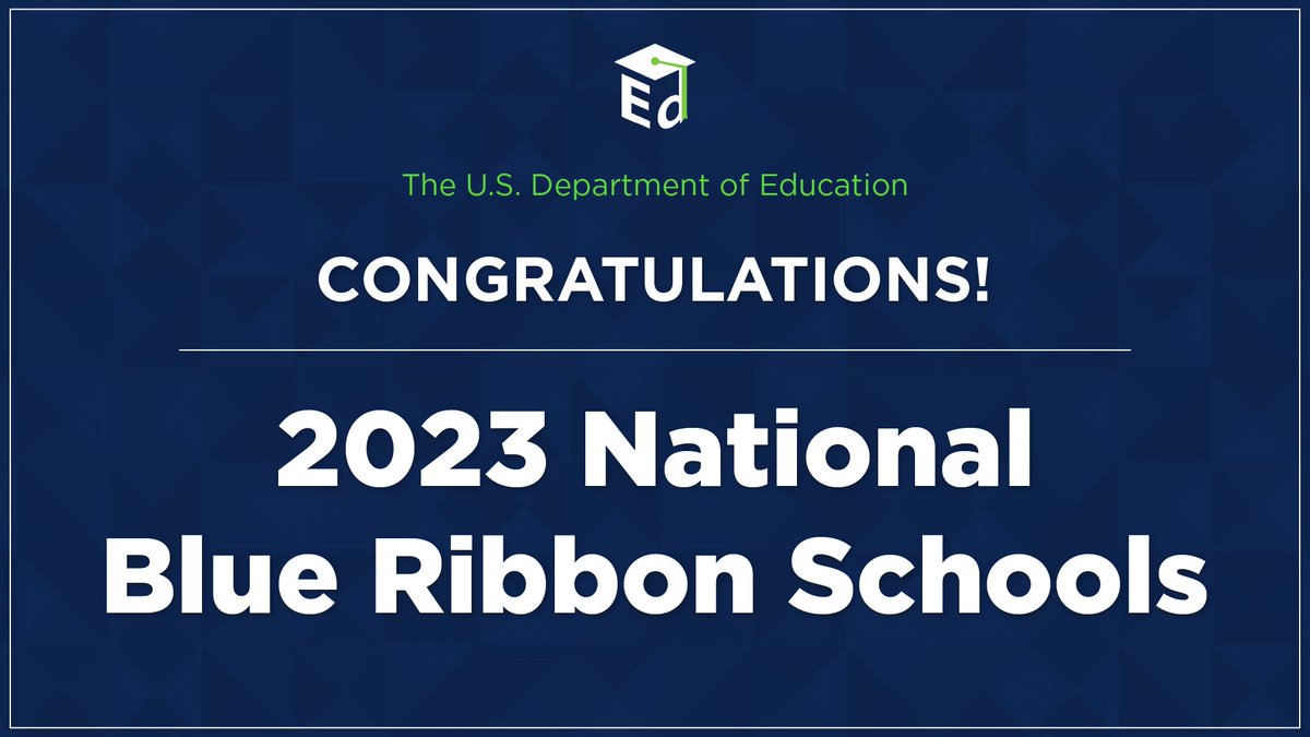 U.S. Department of Education (@usedgov) on Twitter photo Congratulations to the 2023 <a href="/NatlBlueRibbon/">National Blue Ribbon</a> Schools, who we'll honor today at a ceremony in Washington, DC! 🏅
Join us as we celebrate the 353 schools honored this year for high performance & closing achievement gaps: youtube.com/@USEdGov/strea… #NBRS2023 Congratulations to the 2023 <a href="/NatlBlueRibbon/">National Blue Ribbon</a> Schools, who we'll honor today at a ceremony in Washington, DC! 🏅
Join us as we celebrate the 353 schools honored this year for high performance & closing achievement gaps: youtube.com/@USEdGov/strea… #NBRS2023