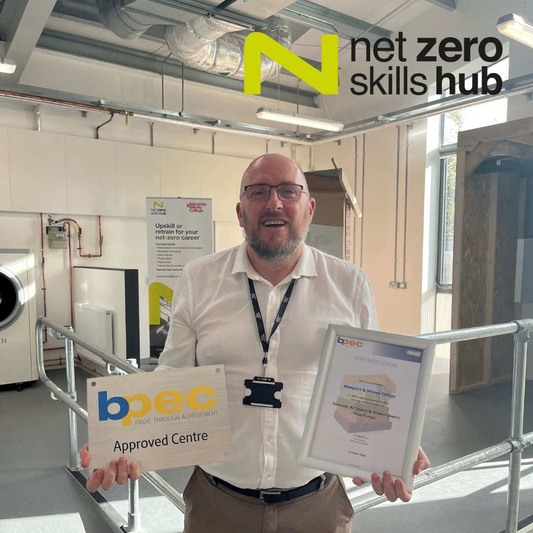 AbWitCollege's tweet image. Our Net Zero Skills Hub is now a @BPEC1 approved centre! Mark French, Head of Construction Apprenticeships, said: "We're exceptionally proud of our new centre and looking forward to training the next generation of heat pump engineers."

#NetZeroSkillsHub #BPEC