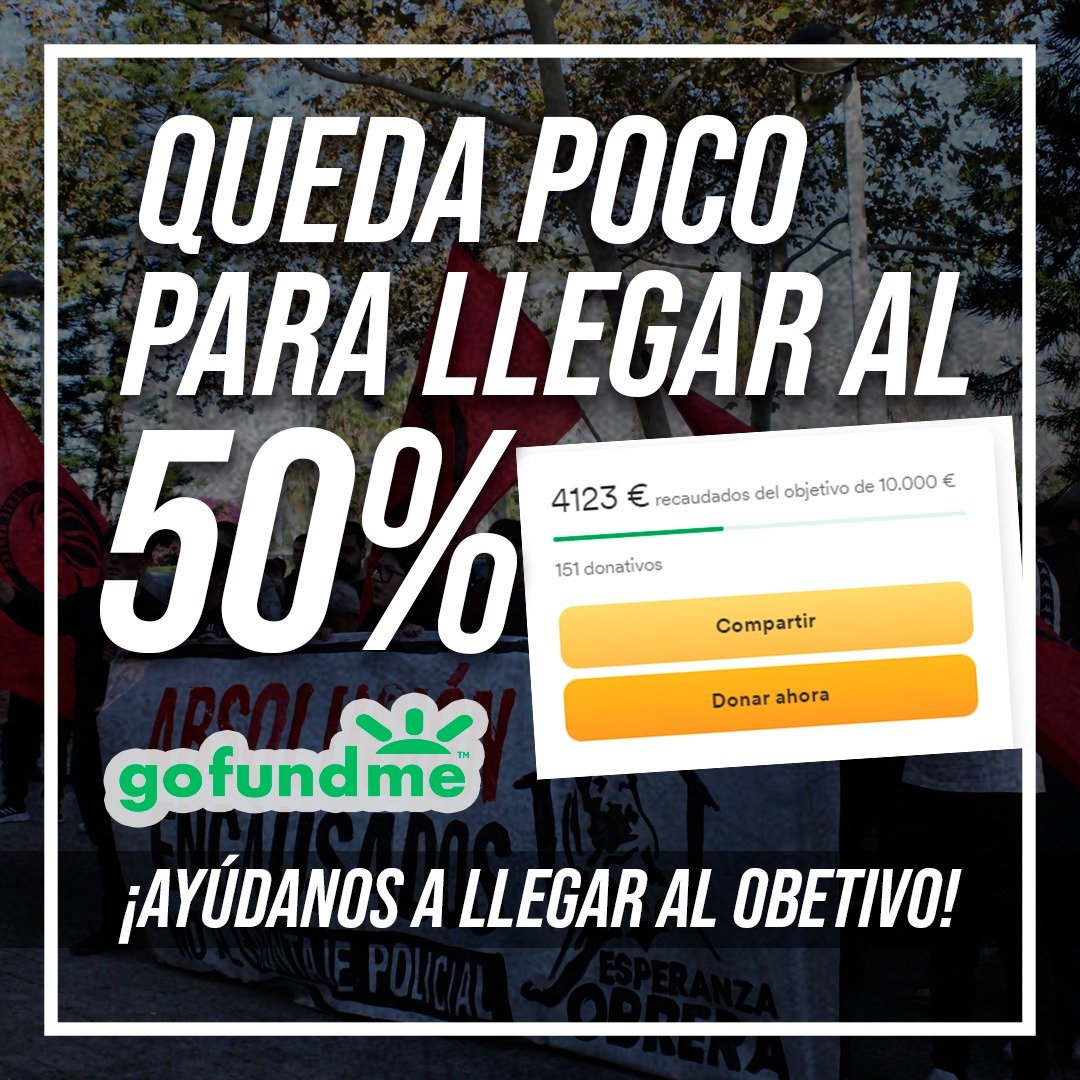 Ya estamos cerca del 50% del pago de la multa. Ayúdanos a luchar contra un montaje policial respaldado por la justicia.

ENCAUSADOS ABSOLUCIÓN 
NO AL MONTAJE POLICIAL

gofund.me/c82655af