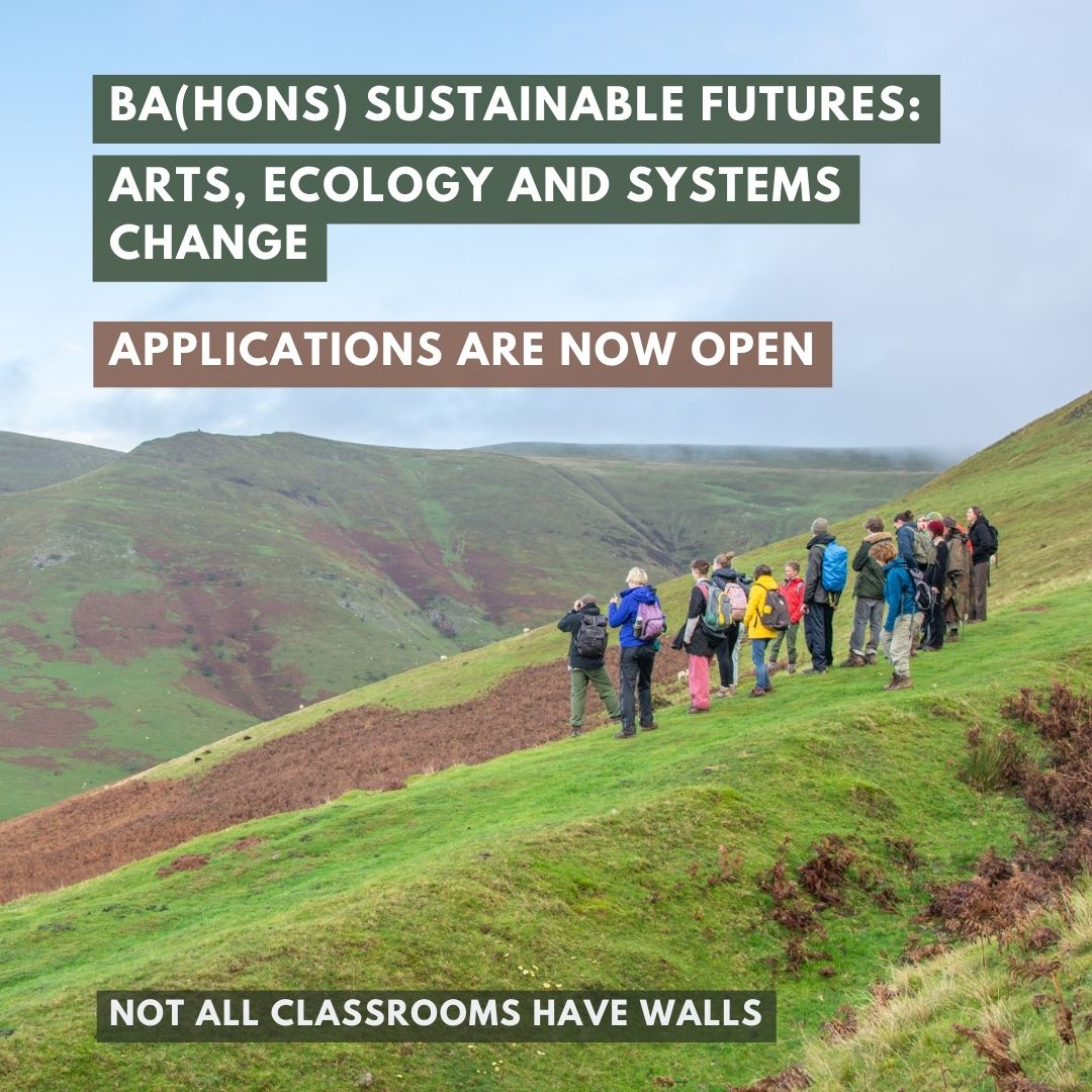 📣 BA(Hons) Sustainable Futures: Arts, Ecology and Systems Change applications for 2024 are now OPEN Our Degree offers optional pathways to shape your own learning journey.. from the arts to agroecology, neuro-science to new approaches to economics! 🔗 systemschange.uk