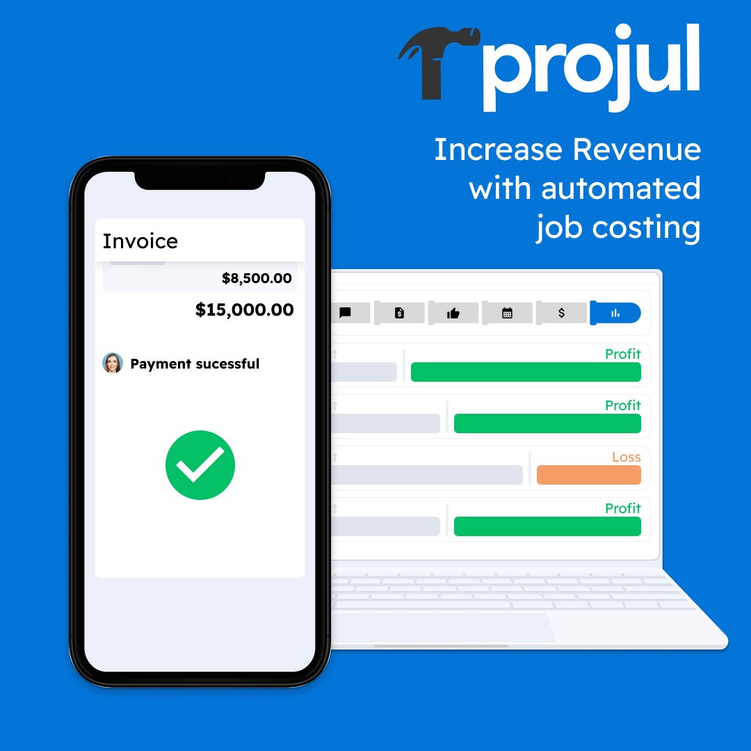 Increase your companies revenue with automated job costing!💰Book a demo with us to learn more!
#Constructionmanagement #projul #constructionmanagementsoftware #increasedprofits