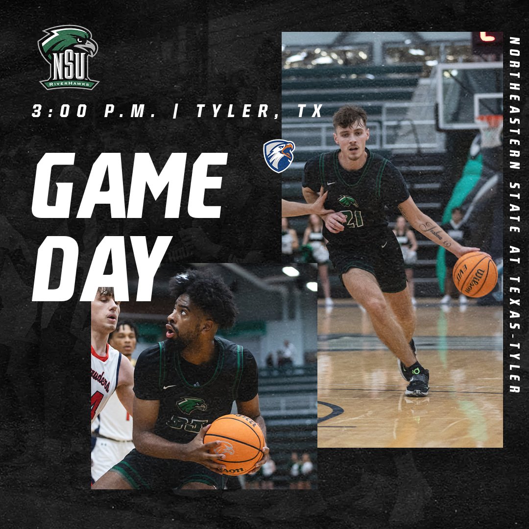 .<a href="/RiverHawksMBB/">Northeastern State Men’s Basketball</a> 𝗚𝗔𝗠𝗘 𝗗𝗔𝗬 🏀

🆚 UT Tyler
📍  Tyler, Texas
⌚ 3 PM
📺lonestarconferencenetwork.com/uttyler/
📊 bit.ly/NSUmstat

#TeamNSU // #RiseHigh