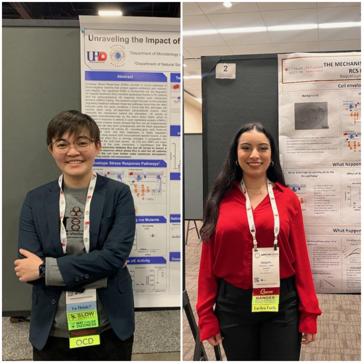 KonovalovaLab's tweet image. So proud of my two MicroSURP23 students, Haden and Raquel, who are presenting thier work @ABRCMS!