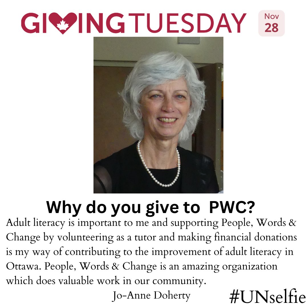 This year to mark #GivingTuesday, PWC is joining the #UNselfie campaign to highlight our generous donors & volunteers and showcase why they give to PWC. 
We couldn't do it without you! #ThankYou 
Everyone can have an impact!
 pwc-ottawa.ca/how-to-donate/ #GivingTuesdayCa