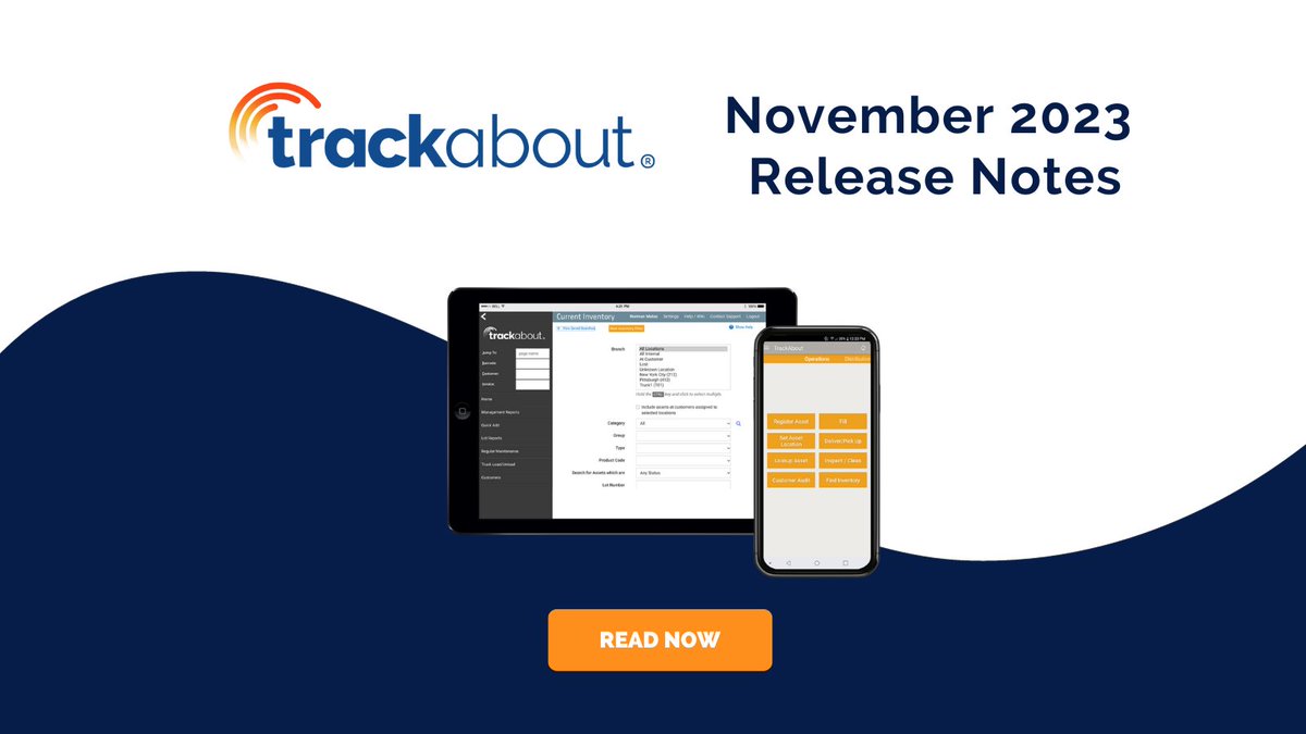 Trackabout's tweet image. 📣 We just posted our November Release Notes! TrackAbout's latest software release brings updates to TrackAbout Mobile 7, TrackAbout Web and TrackAbout API. Read the full Release Notes here: hubs.ly/Q029jqXG0 #trackwithtransparency