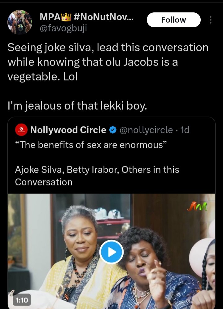 condo_uyota's tweet photo. ICYMI, this is why Olu Jacobs is trending. He referred to him as a "vegetable"
👇👇👇 https://t.co/zlmlBe2cMn