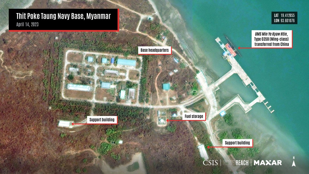 NEW from @HiddenReachCSIS: We published imagery analysis of China’s use of submarine diplomacy to advance its interests in the Bay of Bengal, including construction of a naval base for Bangladesh and the sale of Chinese-made subs to Bangladesh and Myanmar. features.csis.org/snapshots/chin…