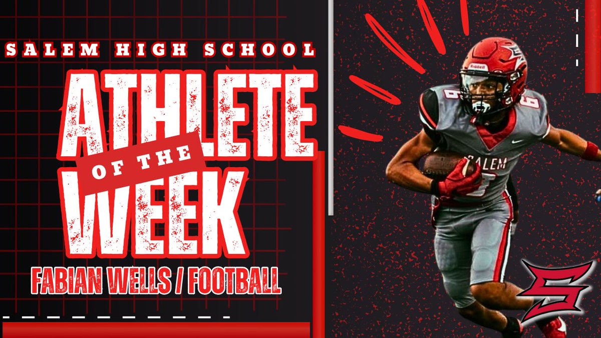 Congratulations to Fabian Wells, our Varsity Football player, on being named Salem’s Athlete of the Week! Fabian showcased exceptional leadership on the field, securing 8 receptions for 106 yards, making 9 tackles, and notching 1 interception on Friday Great job, Fabian! 🏈