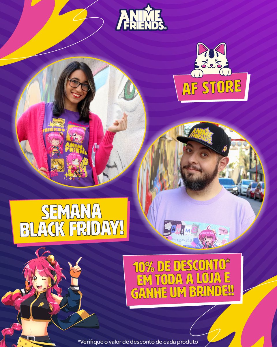 animefriends's tweet photo. Compre na AF Store durante a semana do dia 20 ao dia 26 de novembro, com até 10% de desconto em toda a loja! Ganhe também um brinde sortido na compra de um produto.
Verifique o valor de desconto dos produtos individualmente.
#afstore #animefriendsstore #blackfriday https://t.co/f2pFvdj99c