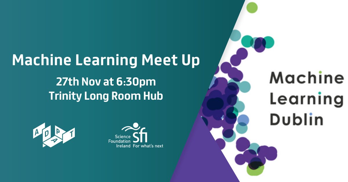 Join us for the November 🍂 Machine Learning Meet Up focused on considerations for identity in the #metaverse with @HumanPlusTCD fellows. In @TLRHub on 27th Nov at 6:30pm. Register here > adaptcentre.ie/news-and-event… @DublinML @DiscussAI @scienceirel