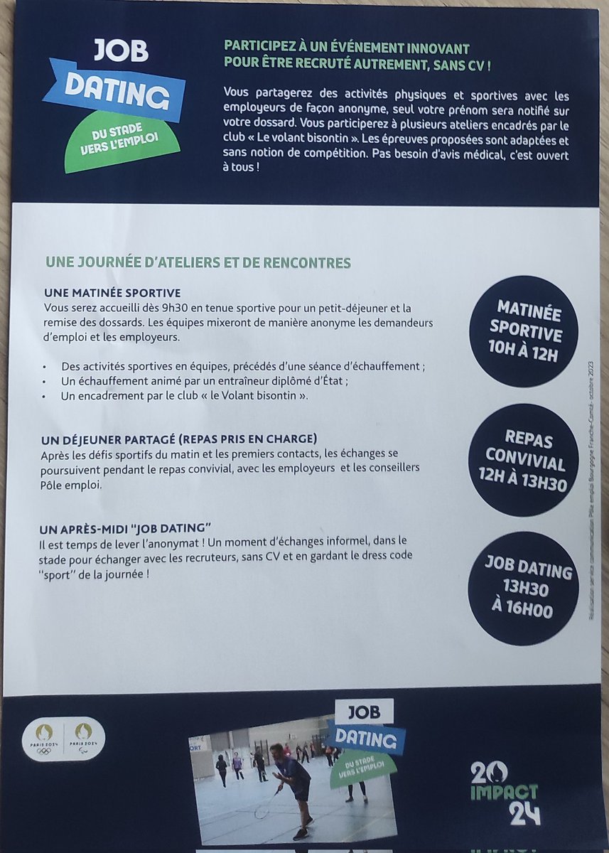 #stadeverslemploi #SEEPH2023 assistez à notre #jobdating autour d une activité #badminton SAVE THE DATE Amira et Carele vous guideront auprès de nos entreprises partenaires