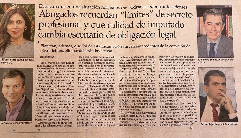 cgajardop's tweet photo. Comparto opinión sobre caso Hermosilla y secreto profesional. El secreto profesional de ninguna manera protege que un abogado participe de delitos.👇🏽 https://t.co/prysZQ71Hf