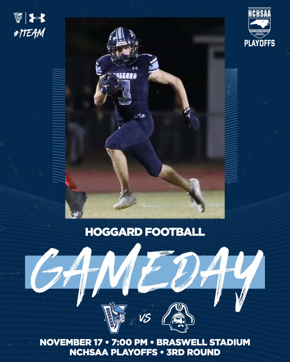 HoggardSports's tweet photo. FOOTBALL GAMEDAY!!!

🕖 7:00 PM
📍 Braswell Stadium
🏆 NCHSAA 3rd Round
🆚 Laney
📺 https://t.co/m5YFTLI5Rq
📊 https://t.co/DeaIqvqPov
🎟️ https://t.co/oAGjsrl7Vc

Go Vikings!!! https://t.co/HJhmrSRJmE