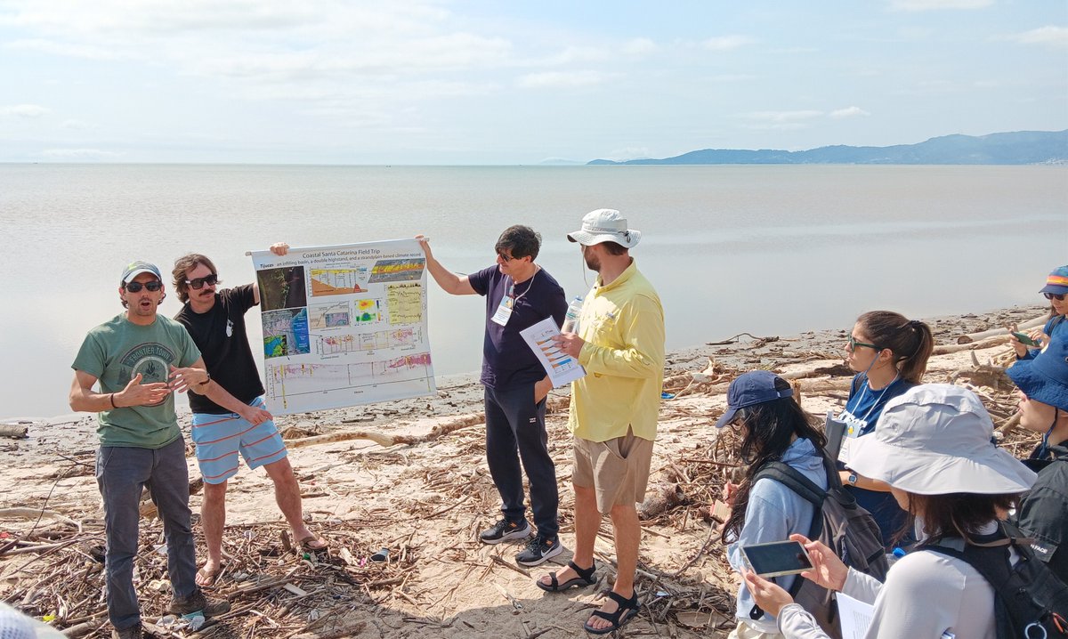TsunamiSand's tweet photo. IGCP725 #fieldtrip to the #strandplains at #Tijucas and #Pinheira #SantaCatarina #Brazil with nicely developed #chenier / #foredune ridges. 
#GPR transects #sand #mud #coastalgeology #coastalsedimentology @IGCP725 https://t.co/Jujfd86YZK