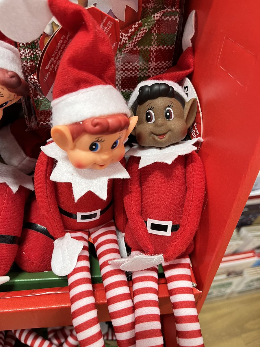 Santa has been racist all along!! 😢😤 He wouldn’t employ black elves! <a href="/WHSmith/">WHSmith</a> have proven this with the sale of an alternative elf. 😊 #racistsanta He’d just probably blame the Greenland government. #ElvesHaveRights.