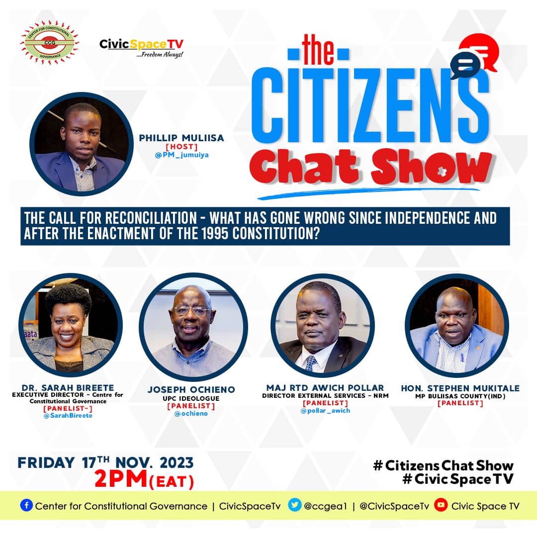 '...kidnaps , disappearances , torture , civilians under Kangaroo military trial for supporting a candidate of their choice. Are we reconciled as a nation or seated on a time bomb?'- @SarahBireete Watch #CitizensChatShow on #CivicSpaceTV via this link ➡️youtu.be/g6wCafRm4dc?si…