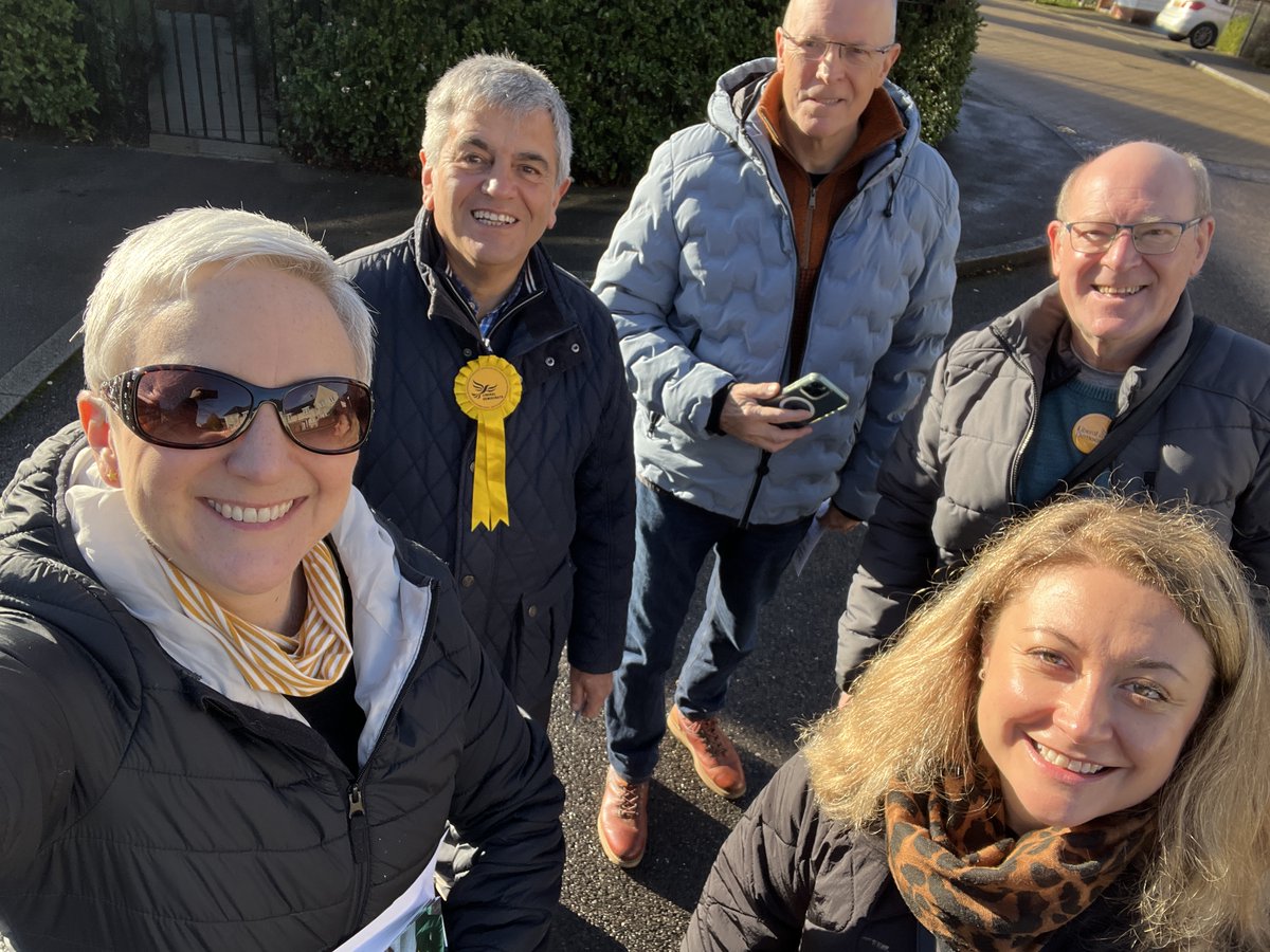 hartlibdems's tweet image. Some of your Hart Lib Dem team were out today listening to local people. Our candidate for the General Election, @AlexBrewer was part of the team.
We work for you all year round.
And we were particularly grateful for the rain to have stopped today! 
#LibDem #libdemvalues
