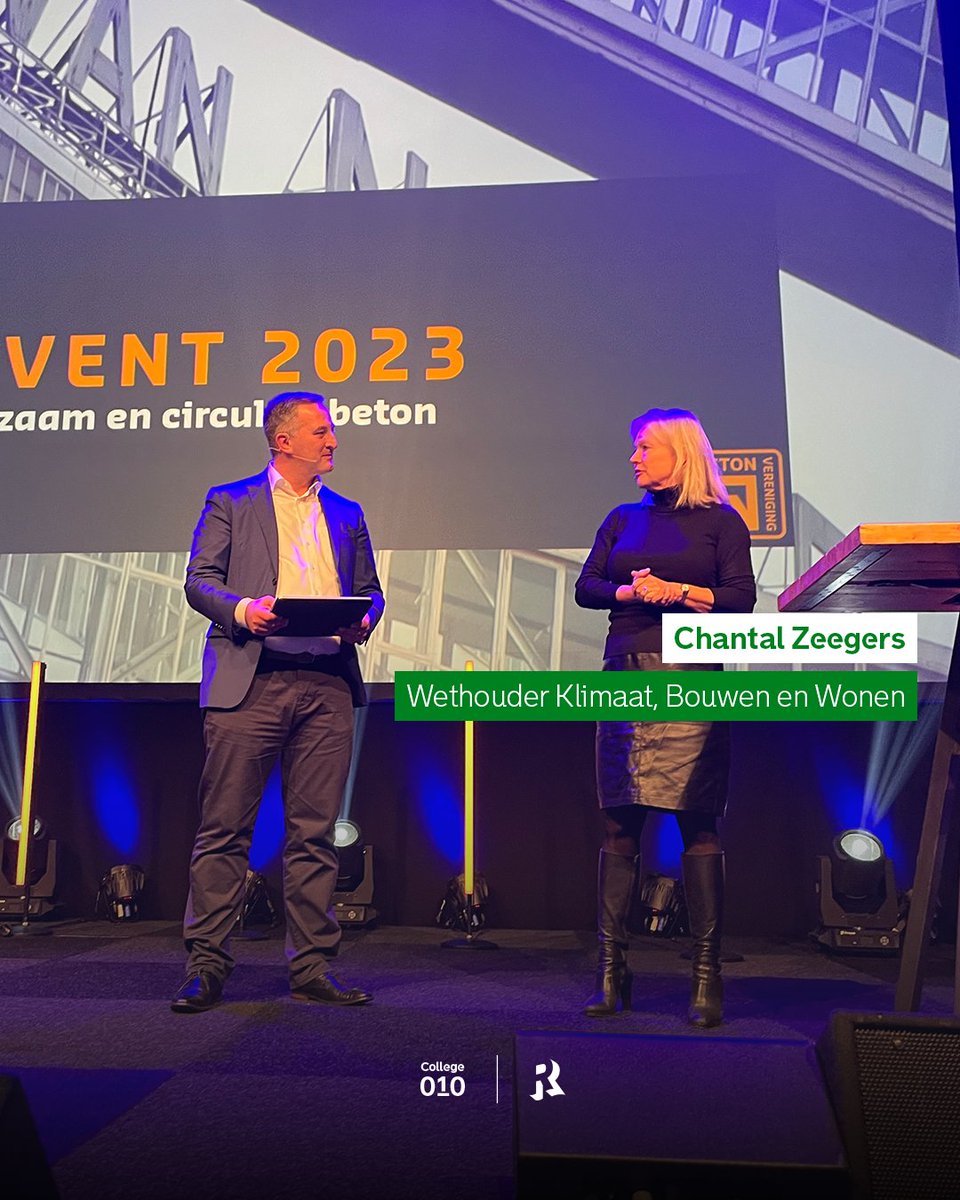 College010's tweet photo. 🧱 Inspirerende Beton Event! 

Wethouder @ChantalZeegers en sprekers als @FlorianDirkse en Sander den Blanken (@BAMInfra_nl) bespraken #duurzaam bouwen. @Rotterdam maakt grote stappen naar een circulaire toekomst! #BetonEvent2023 https://t.co/JaRJEPDAzQ