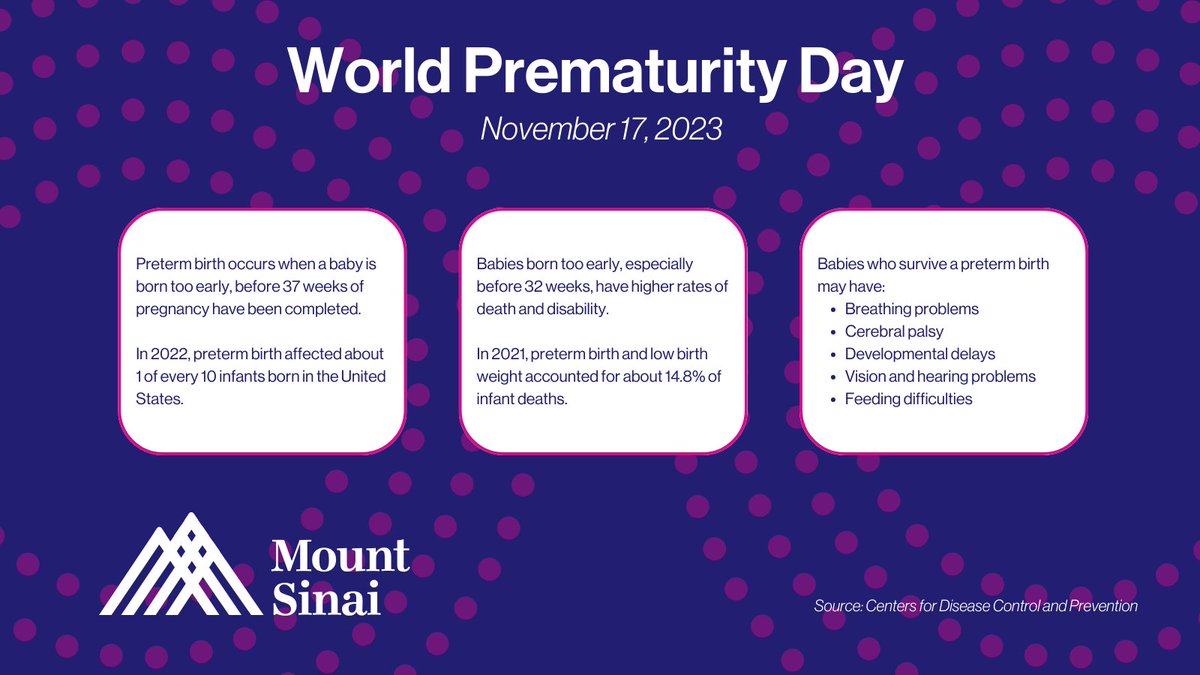 Today is World Prematurity Day. Let's raise awareness about preterm birth and the issues faced by preterm infants and their families. Learn more: mshs.co/3u1MoMu #WorldPrematurityDay #PretermBirth #NeonatalCare