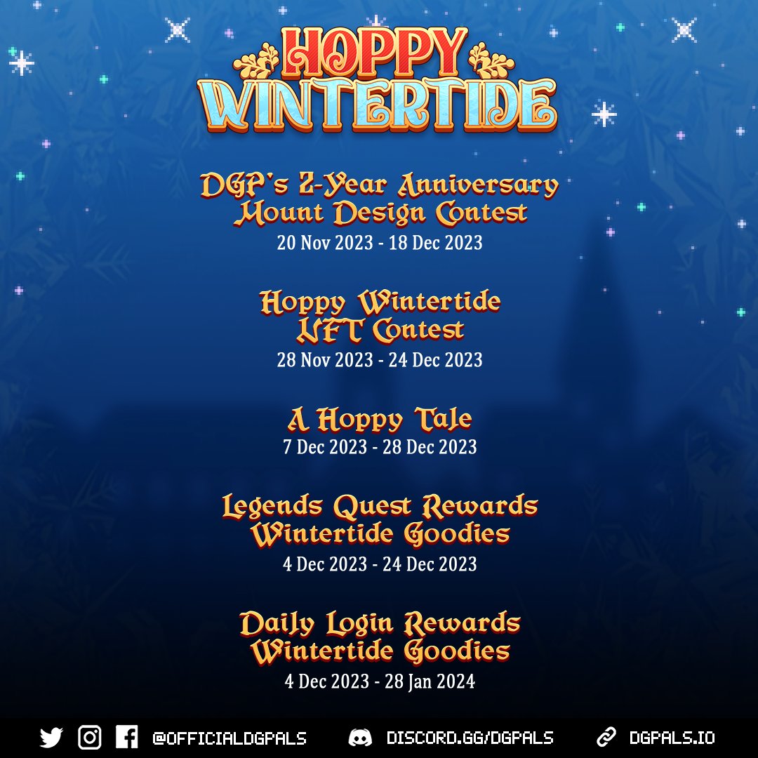 OfficialDgpals's tweet photo. 🎶 Jingle hops, jingle hops, jingle all the way! 🎶   

It's the most wonderful time of the year, Explorers, and we've brewed up a magical blend of excitement just for you!   

Welcome to Hoppy Wintertide, where whimsical adventures, friendly competition, and enchanting tales await!  

📜: https://t.co/1mbswoqcgO️-hoppy-wintertide-campaign-summary-️-bfb8abffc612