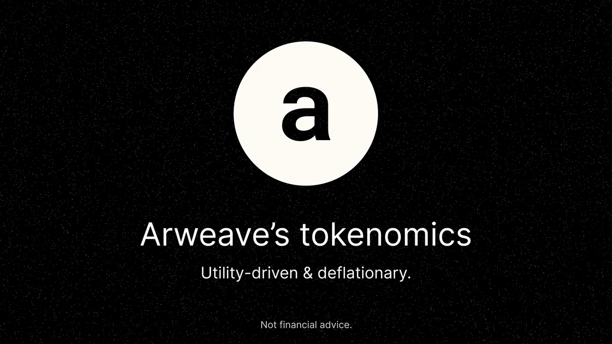Arweave's tokenomics. Utility-driven and deflationary.