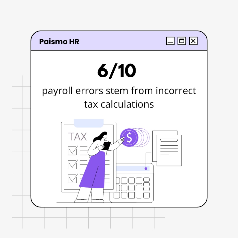 6 out of 10 payroll errors are caused by tax mistakes. 😵‍💫

These mistakes can cost you money and make your employees unhappy. 💸😥

#EasyPayroll #TaxAccuracy #Paismo #hr #hrtech #fintech #pakistan #pakistanstartups #startuppakistan #payroll #harvard #hbr #paismohr