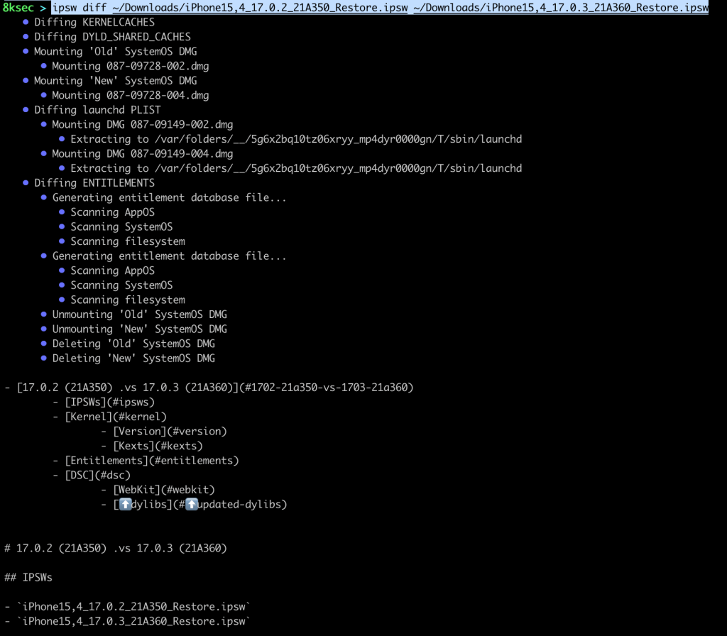 ptracesecurity's tweet image. Ipsw Walkthrough Part 1 – The Swiss Army Knife For IOS/MacOS Security Research  8ksec.io/ipsw-walkthrou… #MobileSecurity #iOSsecurity  #infosec