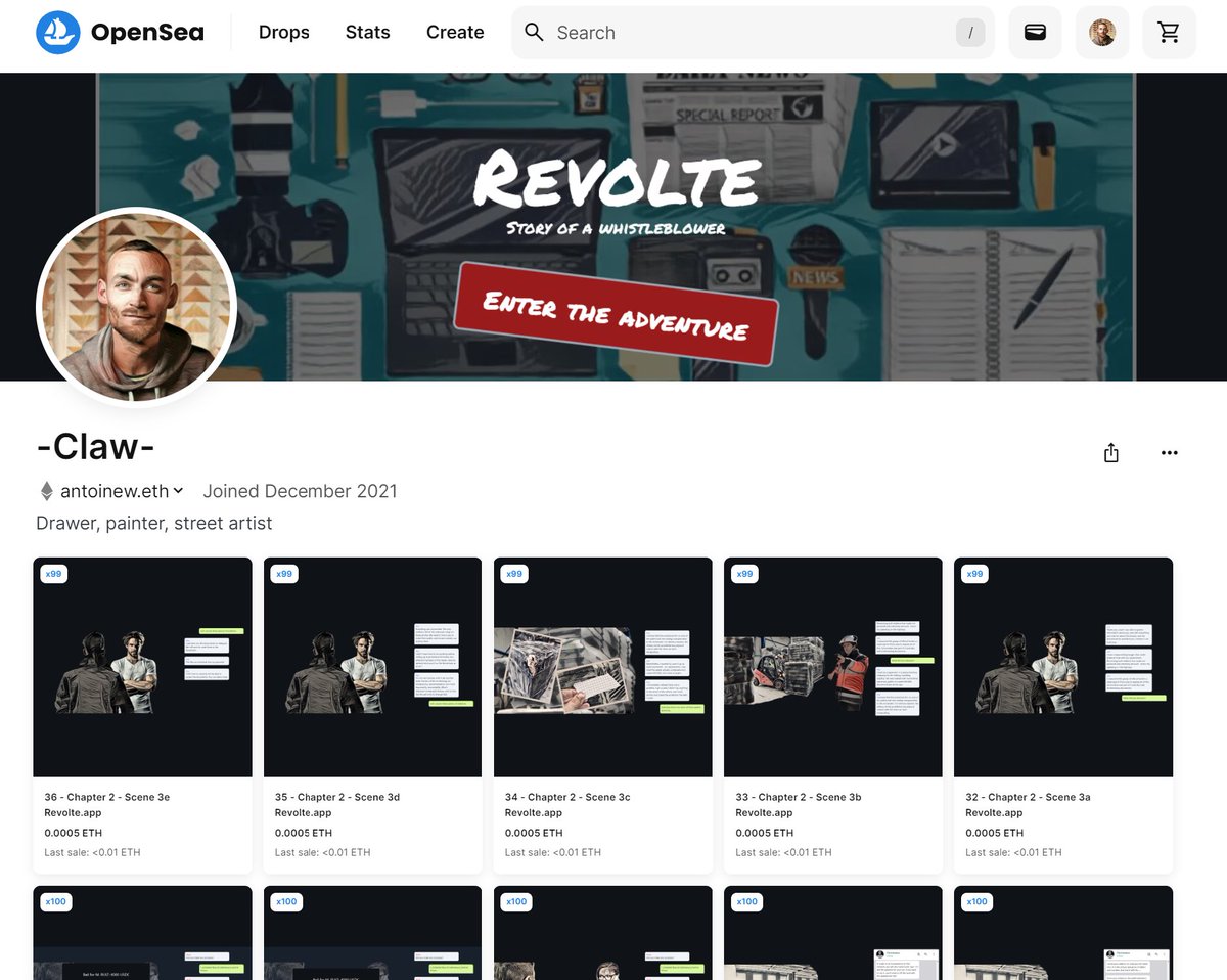 AntoineWisd's tweet image. Revolte - The adventure has been released as #NFTs; collect the scenes from the adventure that you enjoyed the most and support our work.

(@opensea link below) @optimismFND 
@Izzyalright @CozomoMedici