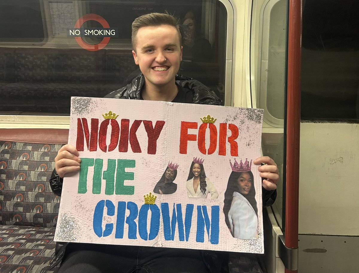 lewisjsxx's tweet photo. I’m on my way to the final! Look out for my banner! Representing Team Noky tonight 🫶🏻❤️ (excuse myself in this pic😭running on 4 hours sleep🤣) 

#bbuk https://t.co/4pu6mnw7bv