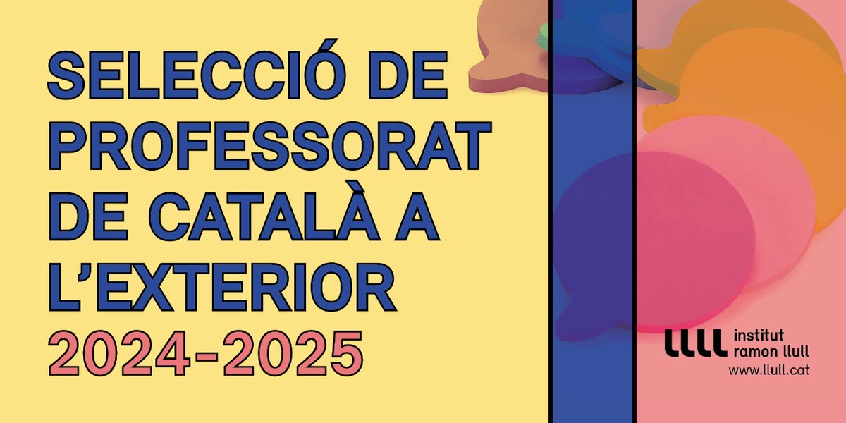 🔵CONVOCATÒRIA🔵

Vols formar part de la #XarxaLlull? Cuba, França, Hongria, Itàlia, Mèxic, Regne Unit i Sèrbia busquen professors de català per al curs 2024-2025. Recepció de candidatures al web de l’@irllull fins al 30/11/2023.

Més informació 👇
llull.cat/catala/actuali…