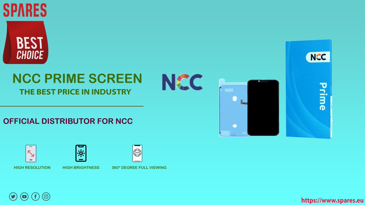 SparesEu's tweet image. 📱✨ Elevate your iPhone LCD's with Spares UK! 🚀 Introducing our NEW prices for Premium NCC LCD Screens – because your device deserves the best! 💎🔧 Official NCC Distributor across the UK. Check it out now: spares.eu 🌐 
#SparesUK #iPhoneTech #NCCScreens
