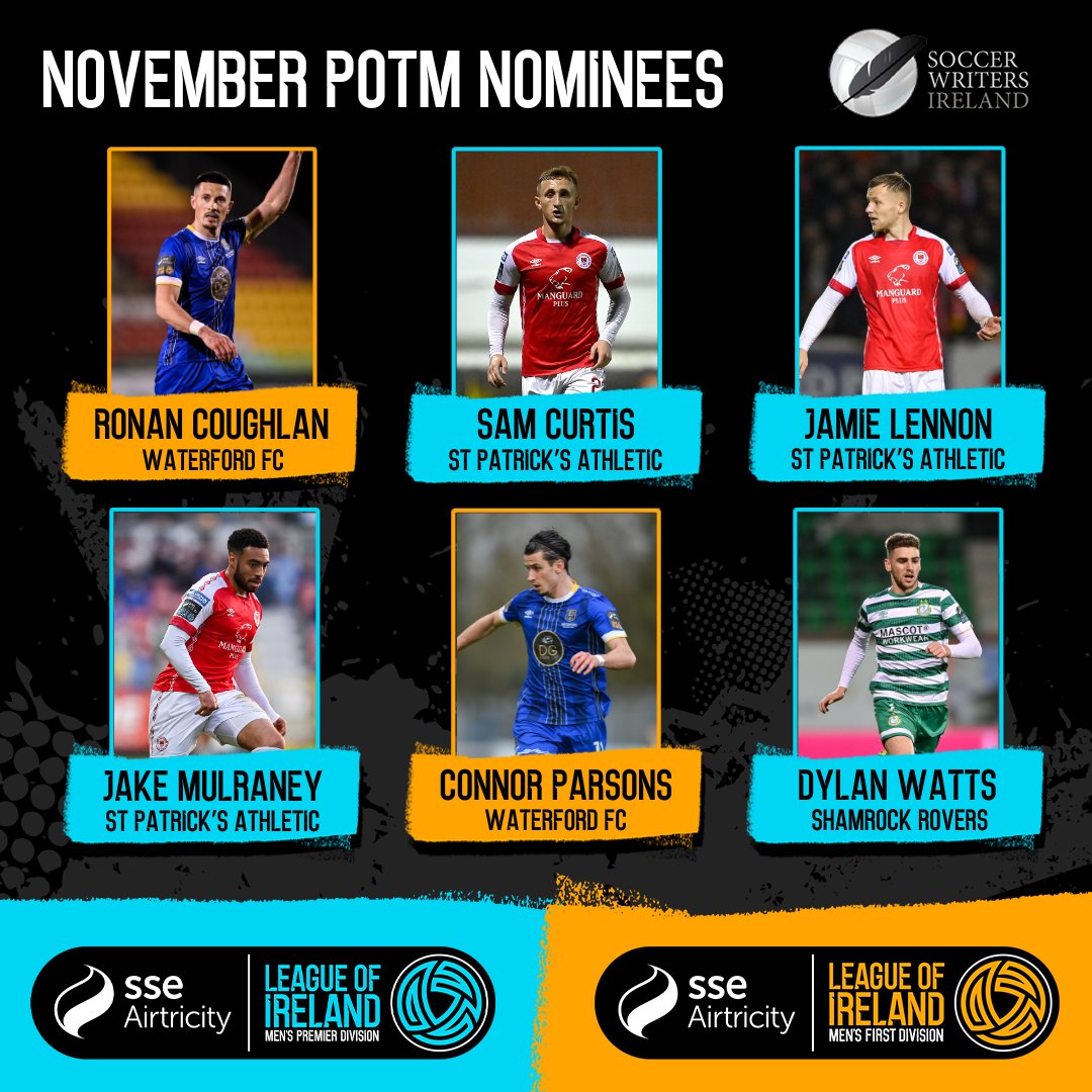 Congratulations to all the nominees for November's @SoccerWritersIr / @sseairtricity Player of the Month! Who should get this month's award? #LOI | #LOITV