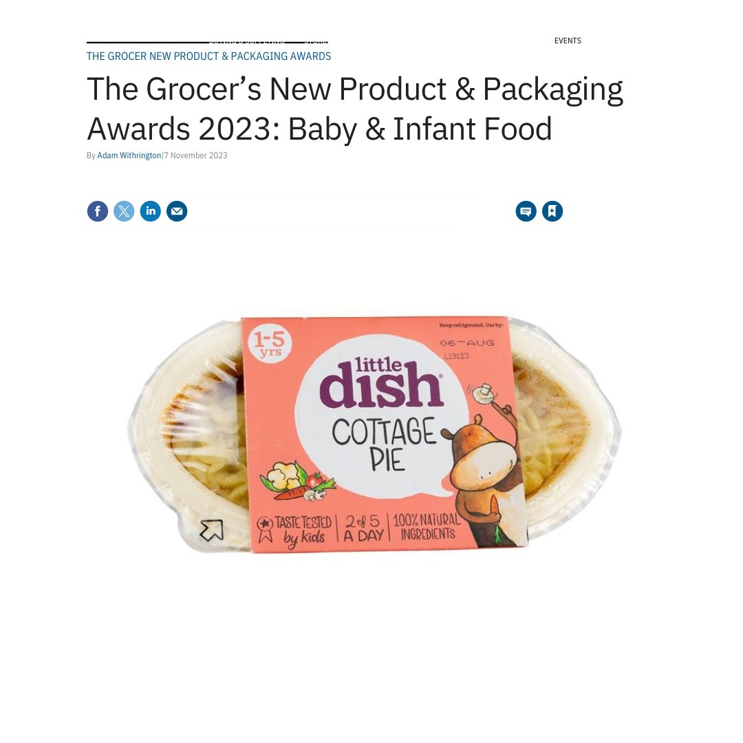 We’re thrilled to share that our client @Little_Dish was awarded three gongs at The Grocer Official New Product and Packaging Awards 2023! The brand has made the switch from plastic food trays, replacing them with sustainable wood fibre packaging that is fully recyclable! 🏆