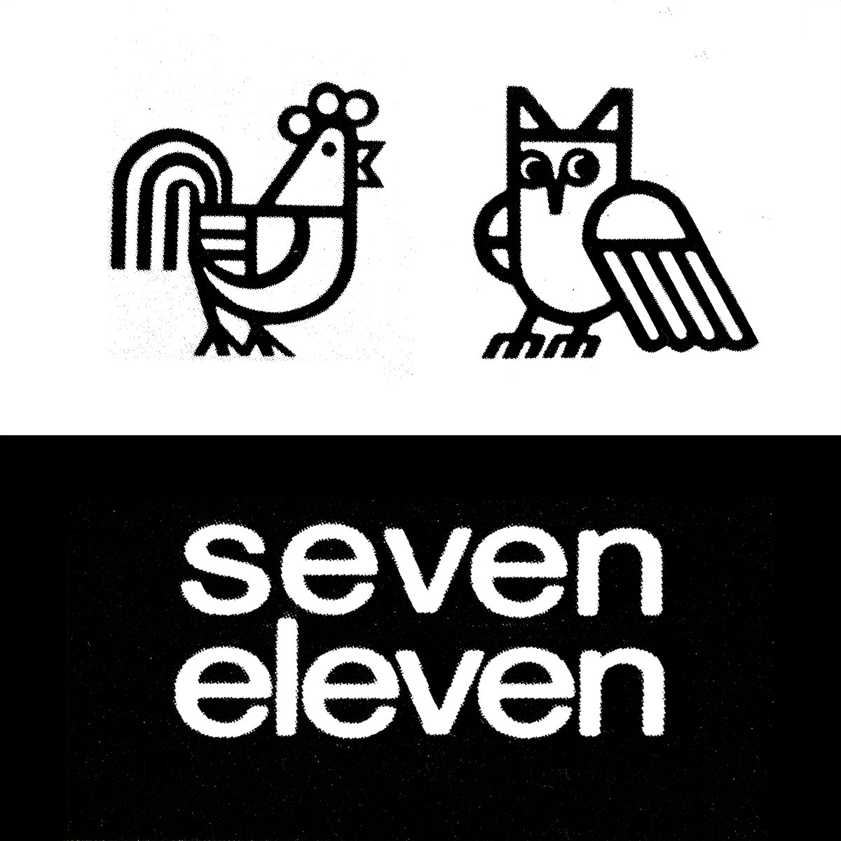 LogoArchive's tweet photo. Logo Concepts for Seven-eleven by Gianninoto Associates, 1968.

Discover more logos at https://t.co/2OFIoglbzt 

#design #branding #designhistory #logodesign #graphicdesign #seveneleven #7eleven #logoarchive https://t.co/v0Cn4hpuh9