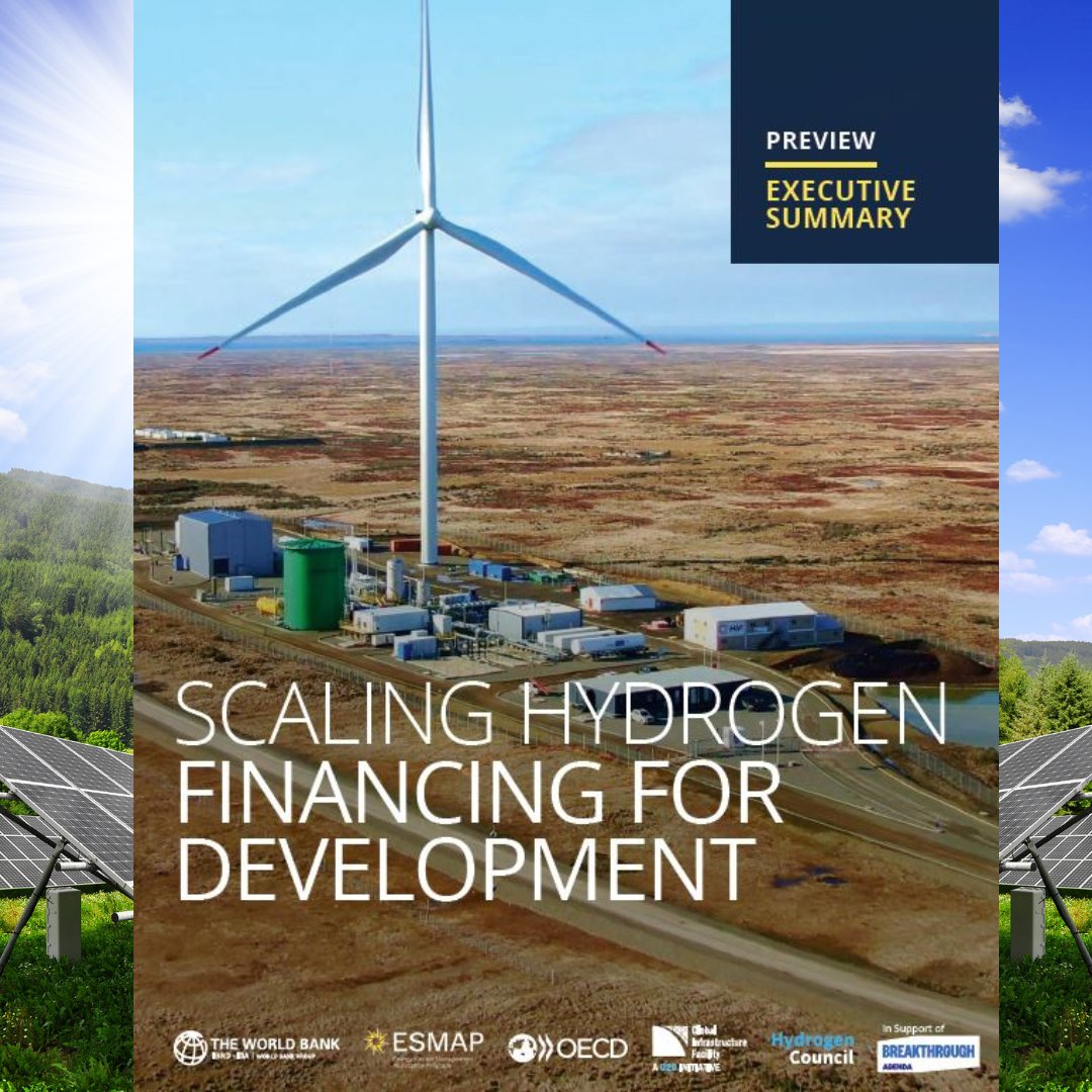 WBG_Energy's tweet photo. 📣Out today! 

A new @WorldBank’s #ESMAP report "Scaling Hydrogen Financing for Development”, in partnership with @OECD, #GlobalInfraFacility &amp; @HydrogenCouncil, calls for a 10 GW #CleanHydrogen Initiative to boost adoption of low-carbon #energy 🌍. 

⬇️ https://t.co/spjrMZvDQC https://t.co/QIeBc3w1Eb