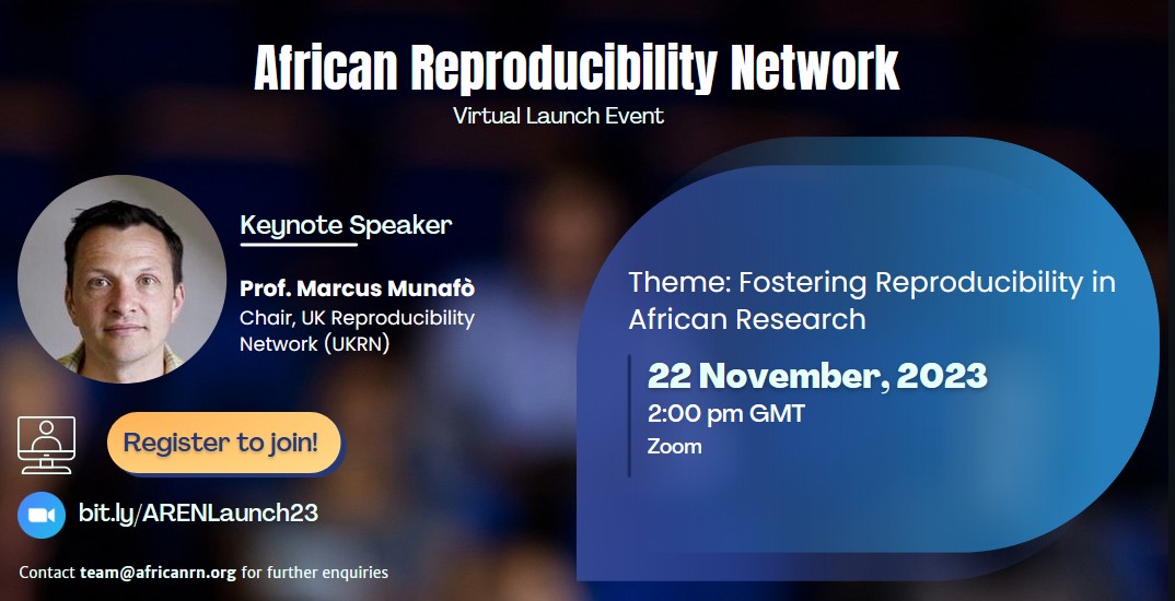 AAU_67's tweet photo. On November 22nd, witness the official launch of @africanrepro (AREN) — a groundbreaking initiative to bolster research transparency and reproducibility across Africa.
Join the movement!
#ARENLaunch #ResearchTransparency #AfricanScience #Higered https://t.co/69qm9DSn7U