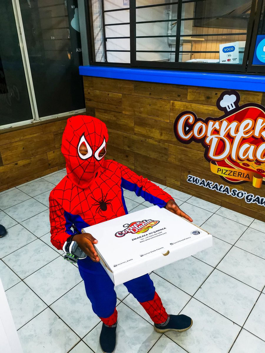 ⏪ Flashback to an epic Spidey moment! Join the fun this Friday and swing by for a slice of excitement.🔥🍕😋 Embrace your inner superhero & savor the flavor! 🚀🕸️🍕😎 #CornerDladlaPizzeria #ZwakalaSoGawula #BestSharedMeal #DinnerIdeas #ProudlySouthAfrican #Friends #Family