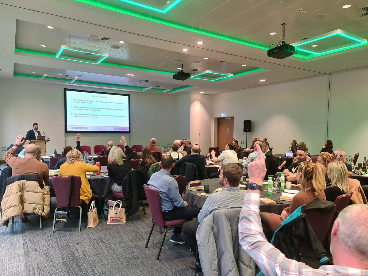 AluproUK's tweet photo. A wide range of topics covered at the excellent #CLAIREWales23 conference today. Also, great to see so many Welsh local authorities that are confident that they collect as much of their household metal packaging as possible! ♻️ 💚
@CLAIRE__Wales 
@tom_gid https://t.co/SiDgPkdVco