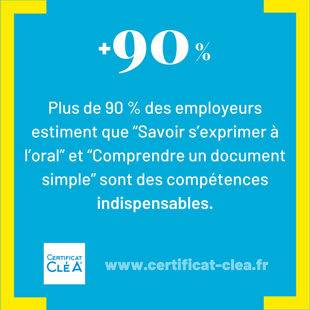 📌 Selon @Pole_emploi, les employeurs jugent indispensables la capacité à s’exprimer clairement à l’oral et le fait de savoir lire et comprendre un document simple. 

✅ Ces compétences de base font partie des 7 domaines de CléA ! 

➡️ L'étude =&gt; buff.ly/3GaUaGp